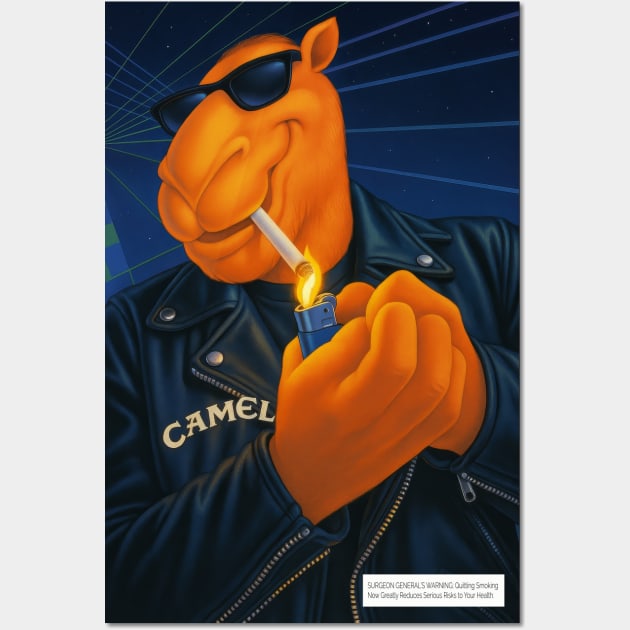 Retro Joe Camel Smoking Ad Poster – Cool Vintage Cigarette Mascot Art Wall Art by Shit Post Hero